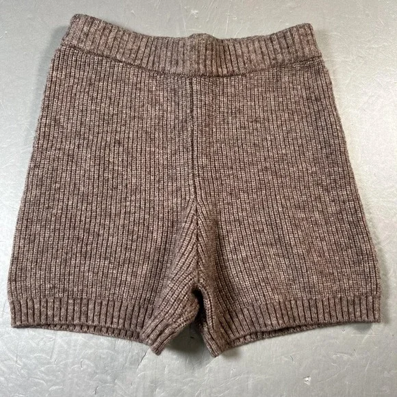Saturday Sunday Anthropologie Shorts Womens XS Brown Ribbed Knit Lounge Cozy - Picture 1 of 8